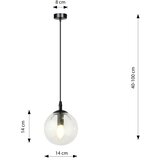  Visilica na sajli COSMO 1xE14/10W/230V Ø 14 cm crna/prozirna | Eponuda.com