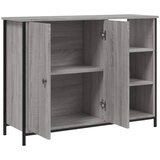  Komoda siva boja hrasta 100 x 33 x 75 cm konstruirano drvo | shoptok.hr