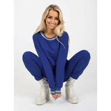 Fashion Hunters Dark blue women's tracksuit with trousers Cene
