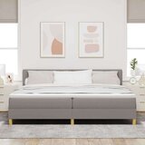 vidaXL Postelja s škatlo z blazino & LED Taupe 200x200 cm Tkanina, (22082750) | Shoptok.si