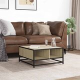  Stolić za kavu boja hrasta sonome 60,5x60,5x30 cm drvo i metala | shoptok.hr