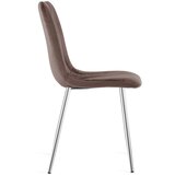Lava stolica - tamnosmeđi baršun / kromirane noge x 1 | shoptok.hr