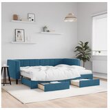 vidaXL Izvlečna dnevna postelja s predali modra 80x200 cm ža Cene