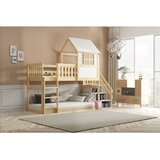 Molarem Home Drveni dječji povišeni krevet Antresola sa stepenicama - 200x90cm - svijetlo drvo | shoptok.hr