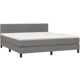  Box spring postelja z vzmetnico temno siva 180x200 cm blago, (20899427) | Shoptok.si
