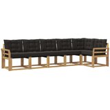 vidaXL Zunanja garnitura za sedenje z blazino 6 pcs Bela in črna, (5000282672) | Shoptok.si
