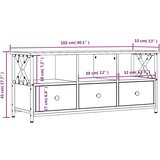 TV ormarić crni 102 x 33 x 45 cm konstruirano drvo i željezo | shoptok.hr