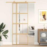  Klizna vrata zlatna 76x205 cm prozirno staklo ESG i aluminij | shoptok.hr