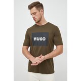 Hugo Bombažna kratka majica zelena barva | Shoptok.si