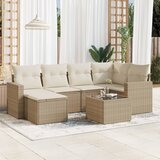  7-dijelni set vrtnih sofa od poliratana s jastucima bež | shoptok.hr