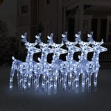 vidaXL Božićni sobovi 6 kom hladni bijeli 240 LED žarulja akrilni | shoptok.hr