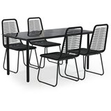  7-dijelni vrtni blagovaonski set crni | shoptok.hr