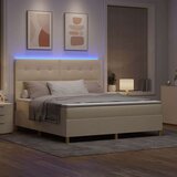  Box Spring Postelja z Matratko in LED Krem 180x200 cm Tkanina, (22067025) | Shoptok.si