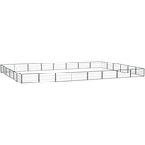  Ograda za pse s 28 panela crna 100 x 50 cm čelik obložen prahom | shoptok.hr