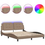 Furnova Posteljni okvir z LED lučkami kapučino 160x200 cm umetno usnje, (21939671) | Shoptok.si