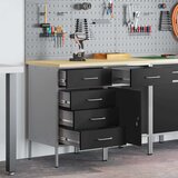  Delovna omara s predalom 2 pcs Črna in siva 100 x 55 x 85 cm | Shoptok.si