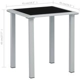  Vrtni stol crno-srebrni 41 x 41 x 45 cm od čelika i stakla | shoptok.hr