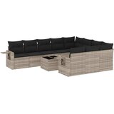  11-dijelni set vrtnih sofa poliratan s jastucima svijetlosivi | shoptok.hr