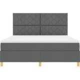  Postelja z vzmetnico z vzglavjem Temno siva 180 x 200 cm blago, (5000126340) | Shoptok.si