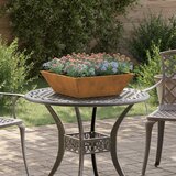 vidaXL Kovinski sadilnik Vremensko obdelano jeklo 50 x 50 x 15 cm | Shoptok.si