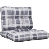  Jastuci za palete 2 kom sivi karirani od tkanine Šarena 60 x 60 x 12 cm | Shoptok.si
