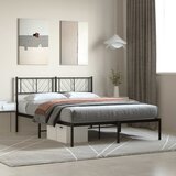 vidaXL Kovinski posteljni okvir z vzglavjem črn 135x190 cm Cene