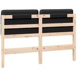  Tapecirani uzglavlje Smeđa i crna 120 cm Čvrsto borovo drvo | shoptok.hr