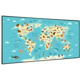 Klarstein Wonderwall Air Art Smart, infracrveni grijač, karta sa životinjama, 120 x 60 cm, 700 W | shoptok.hr