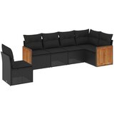  The Living Store Vrtna sedežna garnitura 6-delna z blazinami črna poli ratan - Vrtna Sedežna Garniture, (21452963) | Shoptok.si