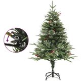 Božićno drvce s LED svjetlima i češerima zeleno 120 cm PVC i PE | shoptok.hr