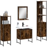 Maison Chic Kopalniške omarice - Kopalniški sestavi 4 kosi dimljen hrast inženirski les, (21788301) | Shoptok.si