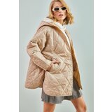 Bianco Lucci Women's Diamond Patterned Quilted Coat Cene