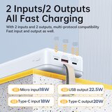Remax back up baterija noah series RPP-506 pd qc 20W 22.5W 30000mAh bela | ePonuda.com