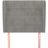  Uzglavlje s ušima svjetlosivo 93x23x118/128 cm baršunasto | shoptok.hr