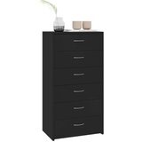 vidaXL Komoda sa 6 ladica crna 50 x 34 x 96 cm od konstruiranog drva | shoptok.hr