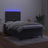 Krevet box spring s madracem LED crni 120 x 190 cm baršunasti | Eponuda.com