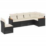  The Living Store Vrtna sedežna garnitura 6-delna z blazinami črna poli ratan - Vrtna Sedežna Garniture, (21453146) | Shoptok.si