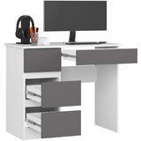 AKORD A-7 Računalniška Miza, Leva Izvedba, Bela/Siva, (5000333019) | Shoptok.si