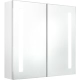  LED kupaonski ormarić s ogledalom sjajni bijeli 62 x 14 x 60 cm | shoptok.hr