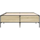  Okvir za krevet boja hrasta 150x200cm konstruirano drvo i metal | shoptok.hr