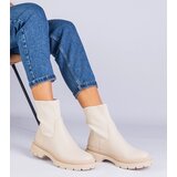 Gemre Beige ankle boots with fabric upper Kalvaria Cene
