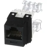 NetKey Cat 6 UTP punchdown jack module crni