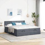 vidaXL Otomanski posteljni okvir z vzmetnicami siv 160x200 cm žamet, (21609017) | Shoptok.si