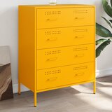 Maison Chic Komoda - Predalnik gorčično rumena 68x39x89 cm jeklo, (21715704) | Shoptok.si