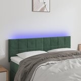 vidaXL LED posteljno vzglavje temno zeleno 144x5x78/88 cm žamet Cene