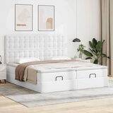 vidaXL okvir kreveta s madracima čisto bijela 200x200cm umjetna koža | shoptok.hr