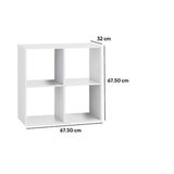 Five polica 4 otvora modul 67.5x32x67.5cm furnir bijela | shoptok.hr
