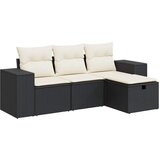 Maison Chic Seti vrtnega pohištva - Vrtna garnitura - Vrtni pohištvo set 4-delna z blazinami črna poli ratan, (21809810) | Shoptok.si