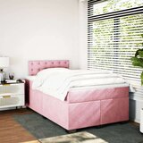 vidaXL Krevet s oprugama i madracem ružičasti 120 x 190 cm baršunasti | shoptok.hr