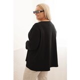 Kesi Włoski Women's Plus Size blouse with cotton, featuring a pocket and rolled sleeves kiwi | shoptok.hr